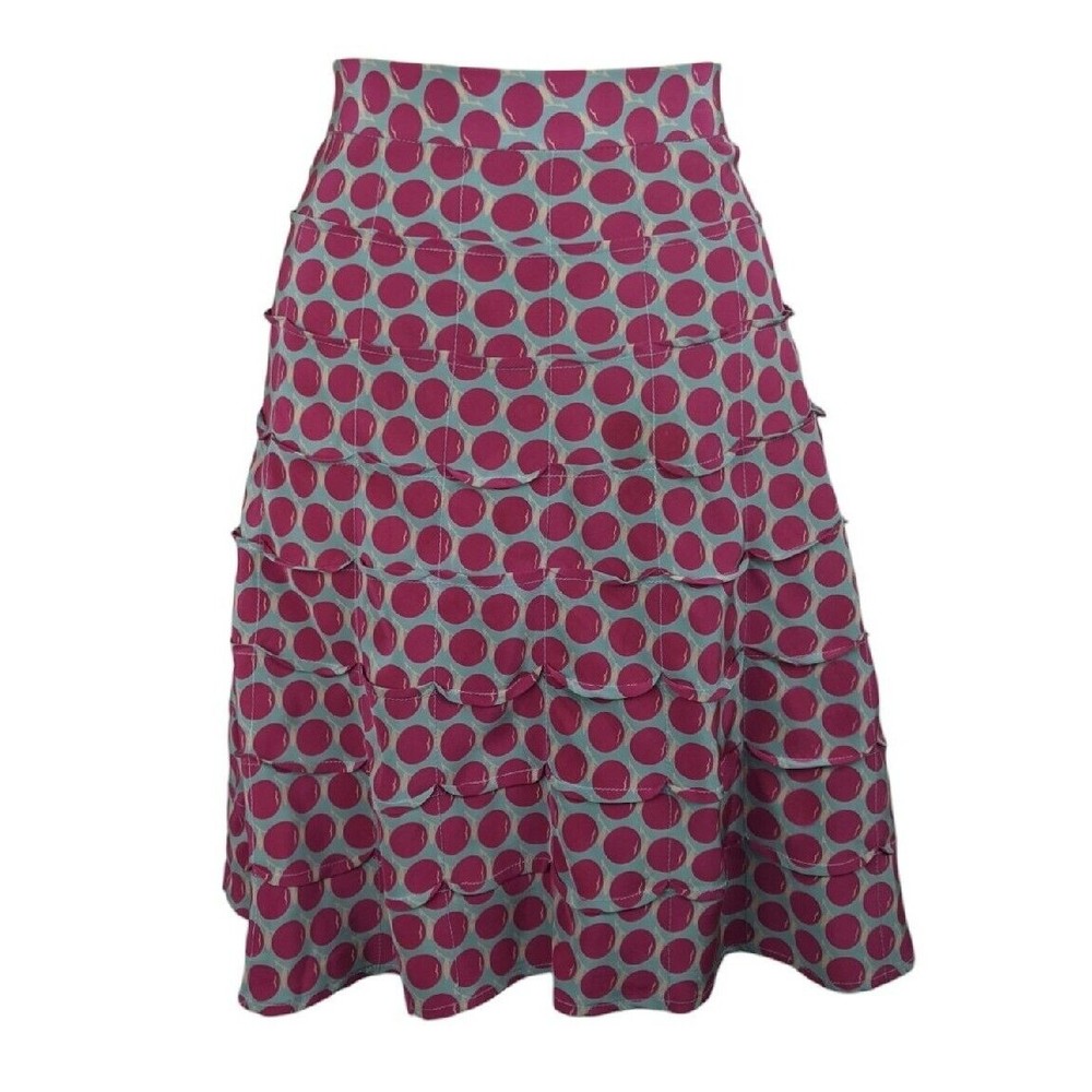 MARC JACOBS Cherry Print Silk Skirt Ruffles A-line Lightweight Rockabilly S 6